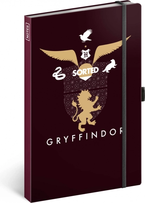 Harry Potter Griffendél jegyzetfüzet, vonalas 13 × 21 cm