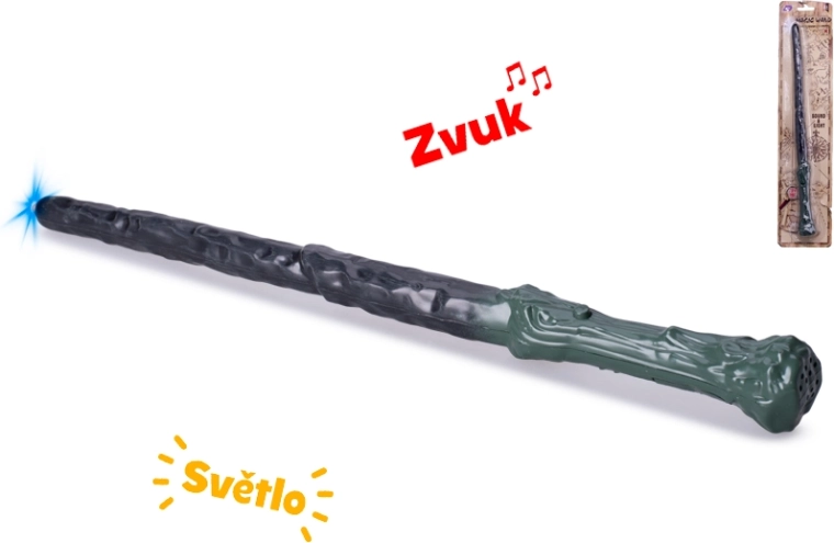 Varázspálca fénnyel és hanggal, 36 cm – zöld