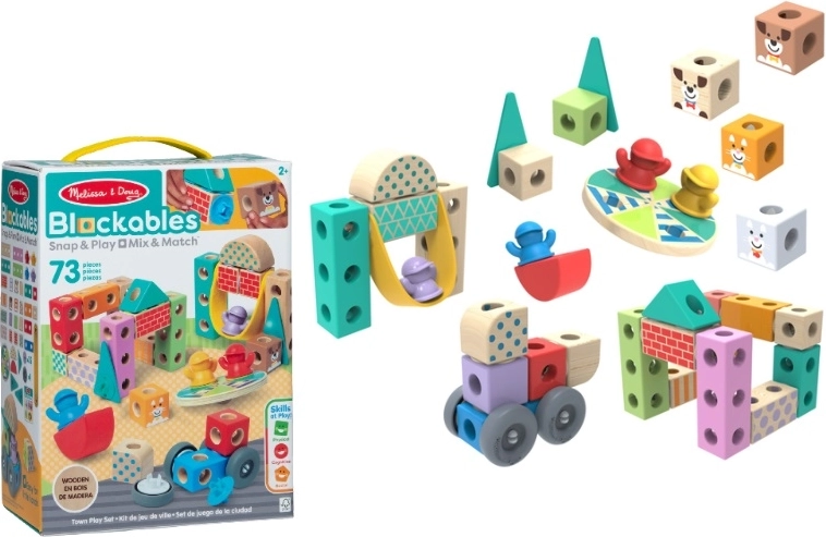 Melissa & Doug Blockables a városban – fa építőjáték