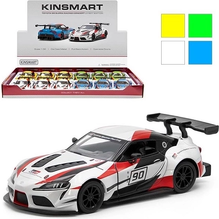 Toyota GR Supra Racing Concept versenyautó fém modell 1:36, pull-back meghajtással