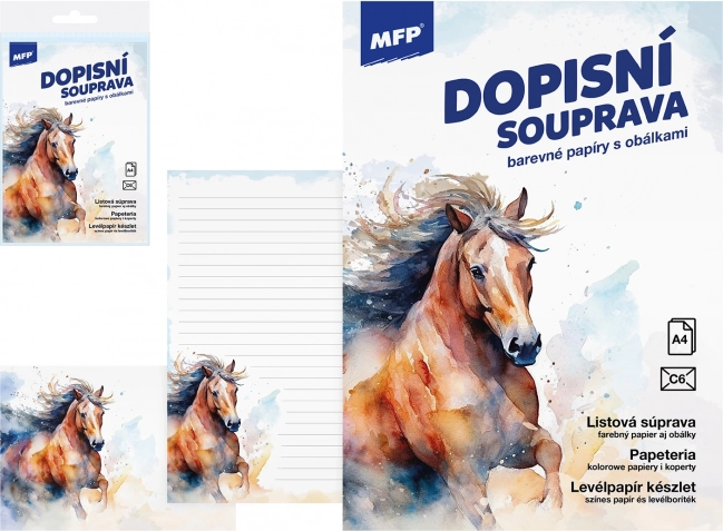 Levélpapír lovas mintával - színes készlet
