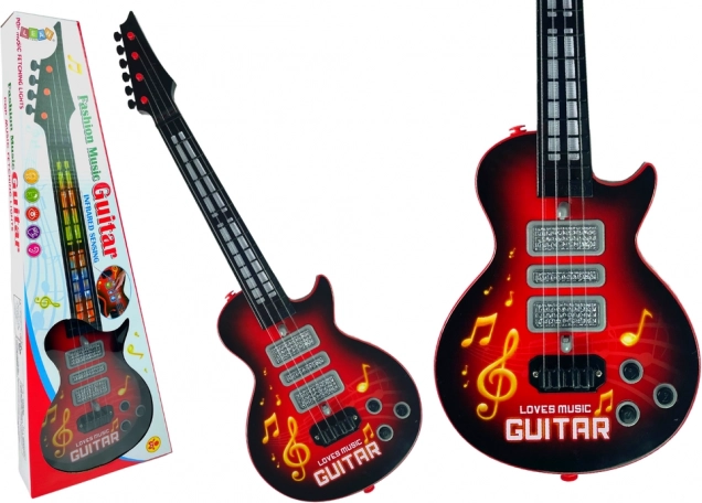 Elektromos gitár színes fényekkel Piros