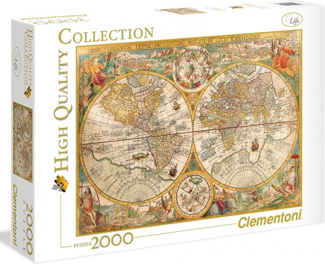 2000 darabos puzzle Régi világ térképe