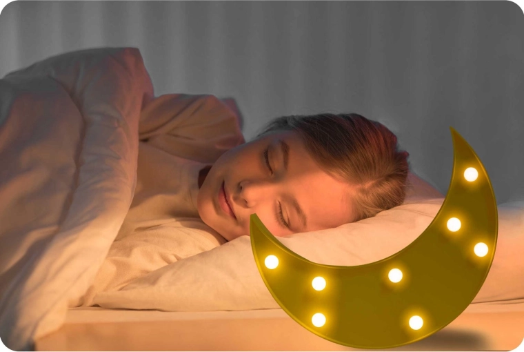 Gyengéd és megnyugtató LED fény a pihentető alváshoz