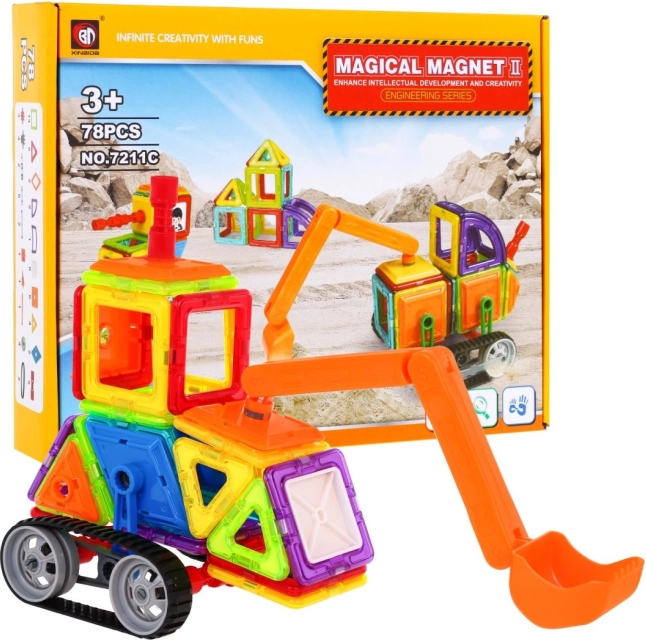 Mágikus mágneses építőjáték gyerekeknek 3+ - Építőjáték 78 darab