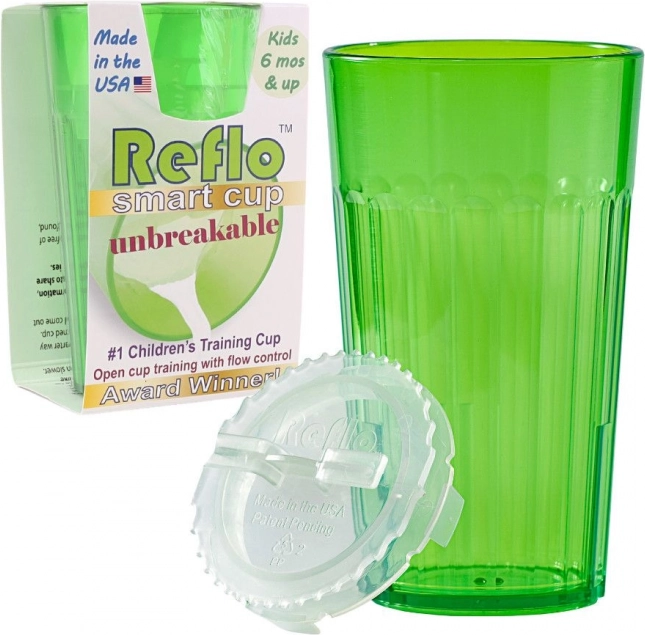 REFLO tanulópohár – zöld, törhetetlen, 170 ml (6 hónapos kortól)