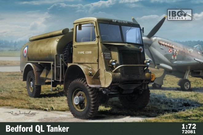 Bedford QL tartálykocsi makett 1:72