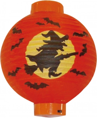 Dekoratív boszorkány Halloween lampion 20 cm elemes