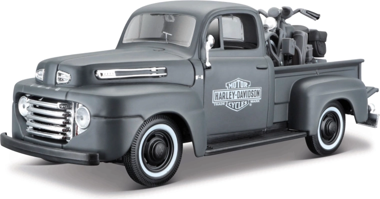 Maisto Harley-Davidson egyedi 1948 Ford F-1 pickup WLA Flathead motorkerékpárral 1:24