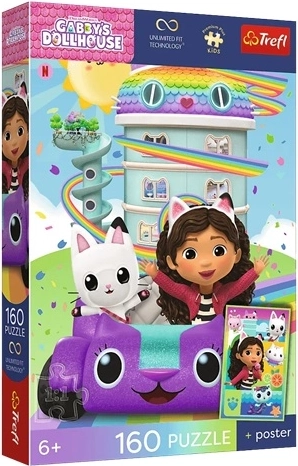 Prémium puzzle gyerekeknek Gabby cicaháza – Szép Gabby 160 darab