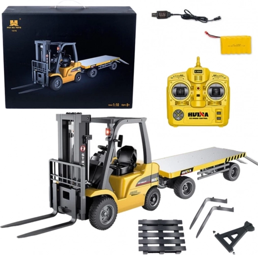 Távirányítós targoncakészlet pótkocsival 1:10, narancssárga