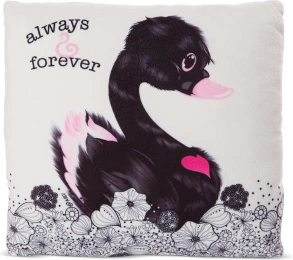 NICI Love párna fekete hattyú 30 × 30 cm