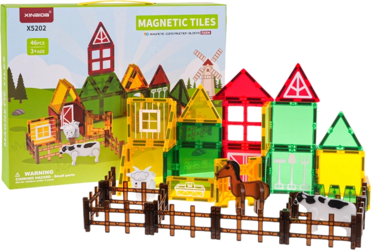 Mágneses építőkészlet Farm 46 db