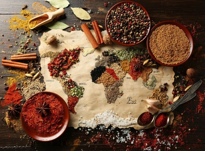 GRAFIKA Puzzle Fűszerekből készült világtérkép 2000 darab