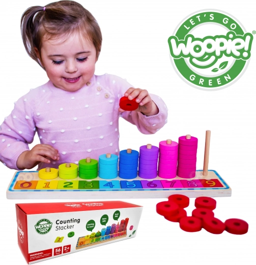 Woopie Green montessori fa számoló és színes kirakó, 56 darab