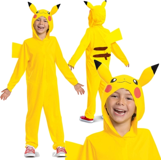 Pokémon Pikachu gyermekjelmez, kigurumi, 127–136 cm (7–8 éves)