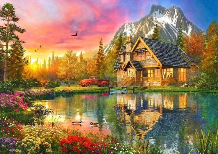 BLUEBIRD Hegyi kunyhó puzzle, 1000 darab