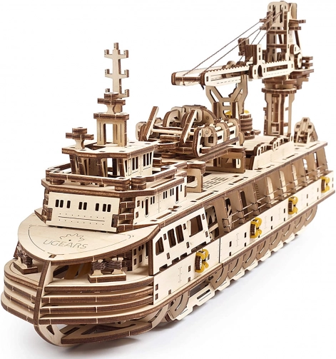UGEARS 3D fa mechanikus puzzle kutatóhajó