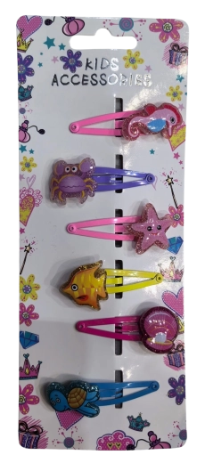 PINK hajcsat-készlet tengeri állatok mix, 6 db