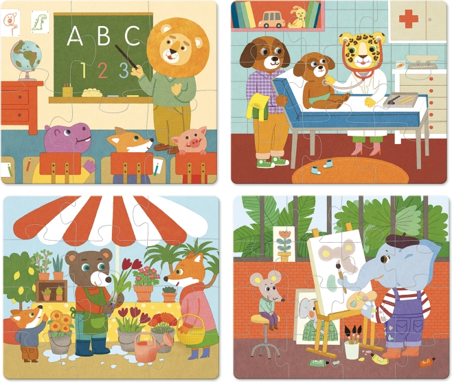 Vilac fa puzzle foglalkozások 4 az 1-ben