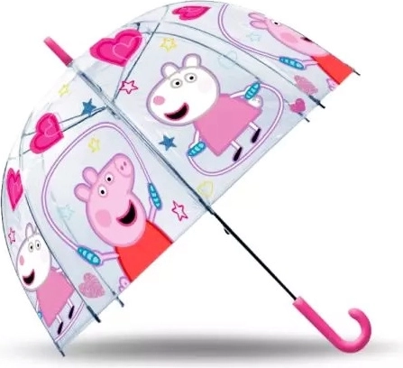 Átlátszó automata esernyő Peppa Pig mintával gyerekeknek