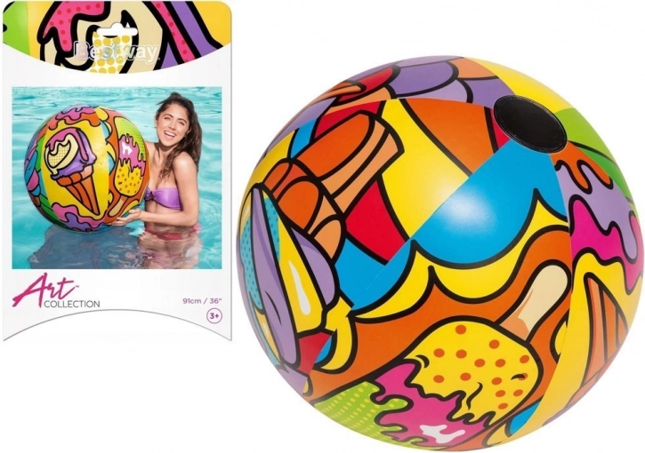 Felfújható, többszínű strandlabda 91 cm BESTWAY
