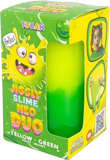 Tuban Jiggly Slime Neo Duo, kétszínű, sárga–zöld, 430 g