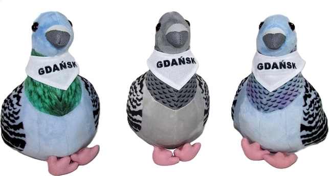 Gdańsk városi galamb plüssfigura 22 cm