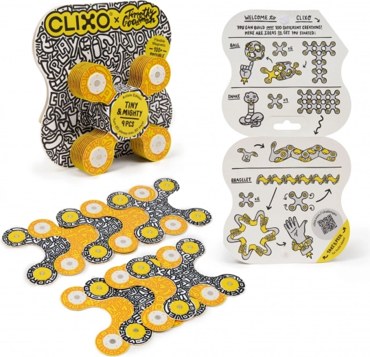 Clixo Tiny & Mighty Artist Edition Timothy Goodman – mágneses építőkészlet 9 darab