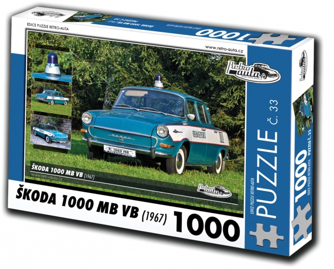 Retro autó puzzle Škoda 1000 MB VB (1967) – 1000 darab
