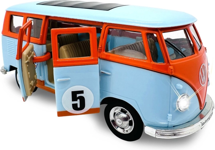 Volkswagen T1 Bulli fémmodell 1:30 méretarányban, világoskék