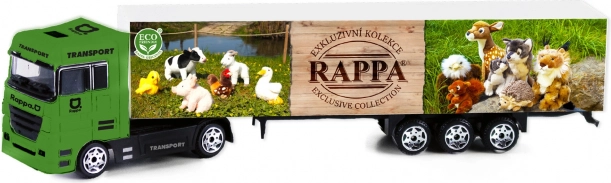 Autó kamion exkluzív plüss – fém modell 1:87 pótkocsival