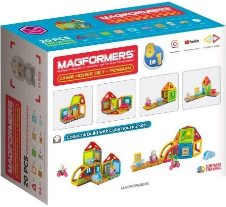 mágneses építőkészlet Cube House Pingvin