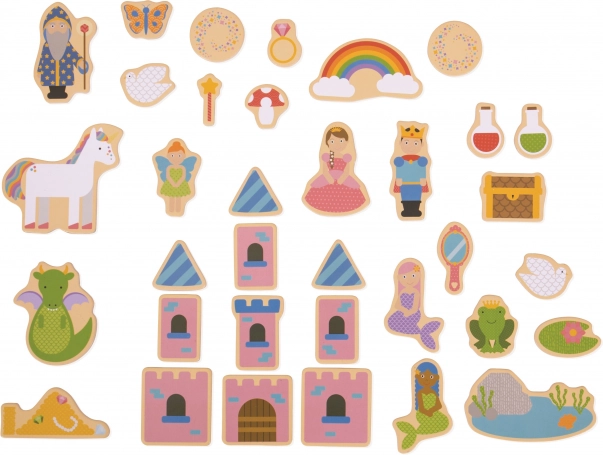 Bigjigs Toys mesefigurás fa mágnesek – 35 darabos készlet