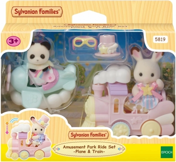 Sylvanian Families vidámpark – repülő és vonat játékkészlet