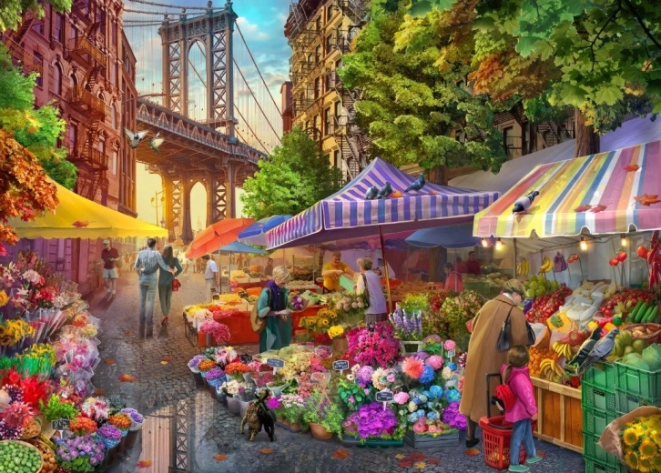 Puzzle Brooklyn virágpiac 500 darab BLUEBIRD