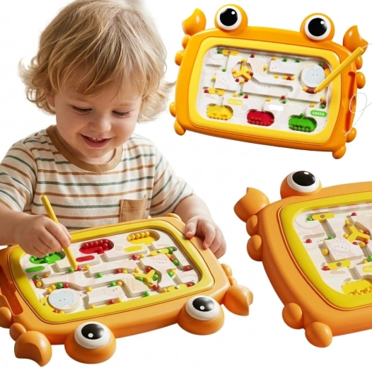 Woopie Montessori mágneses rákos labirintustábla, narancssárga