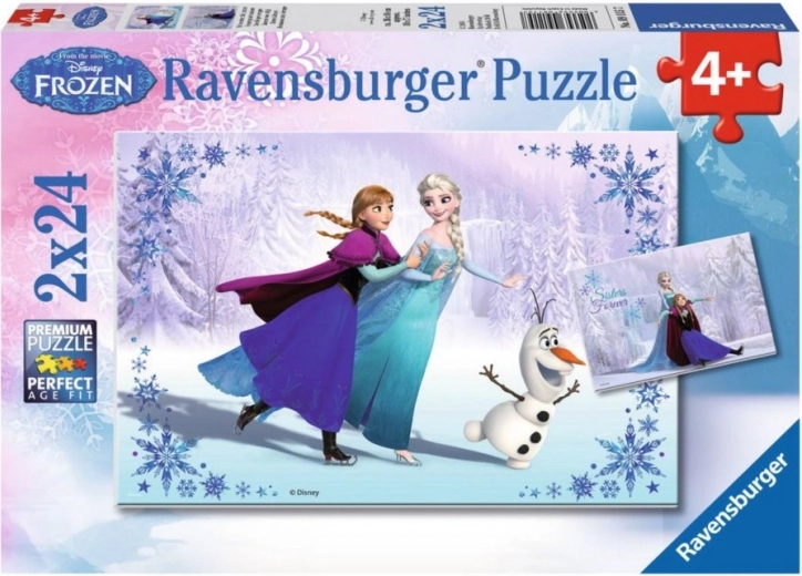 Puzzle 2x24 darab Jégvarázs Nővérek mindörökké