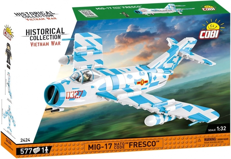 MIG-17 Fresco repülőgép-építőkészlet – történelmi kollekció Vietnam-háború 1:32 (577 elem)