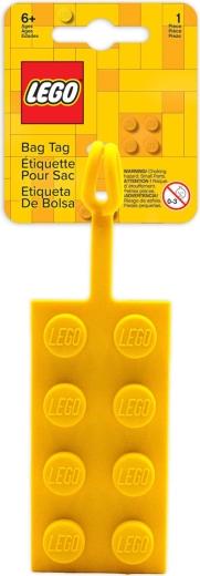 LEGO szilikon poggyászcímke 2x4 sárga - 1 db