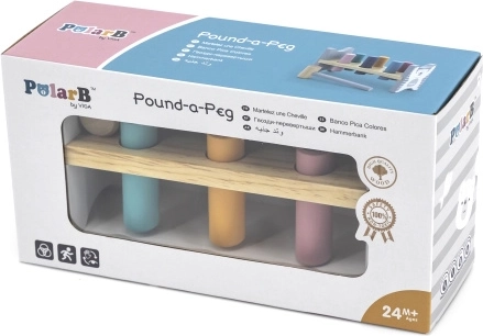 VIGA PolarB Fa pad kalapácscsal – Montessori játék