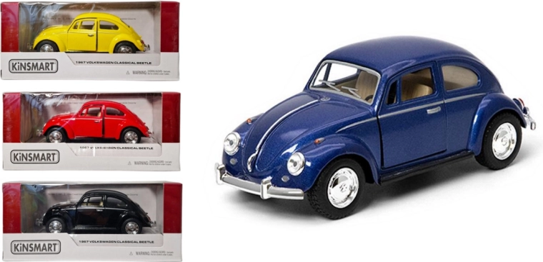 Fém Volkswagen Beetle autómodell felhúzós meghajtással
