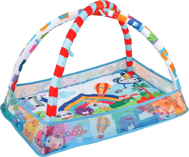 3 az 1-ben: szőnyeg, járóka és száraz labdamedence