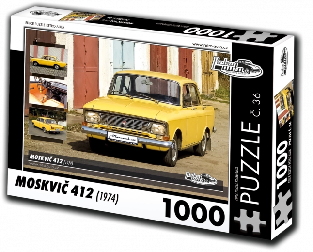 Retro autók puzzle Moszkvics 412 (1974) 1000 darab