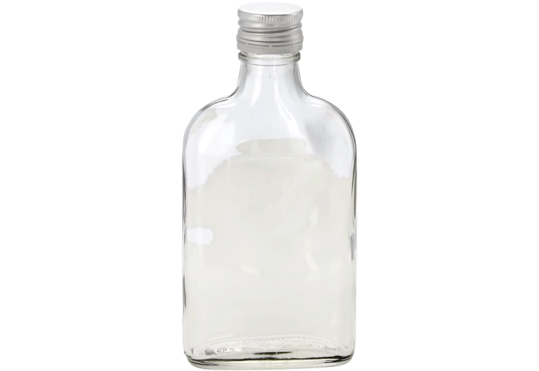 Lapos üvegpalack 200 ml fém csavaros kupakkal