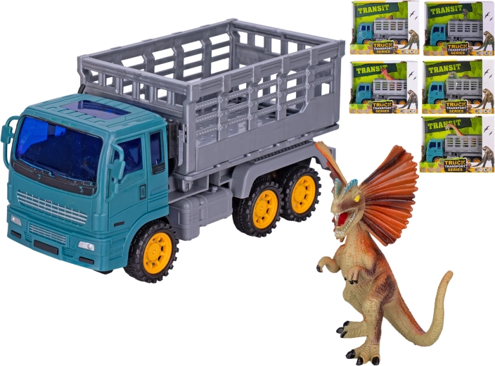 Lendkerekes teherautó dinoszaurusz figurával