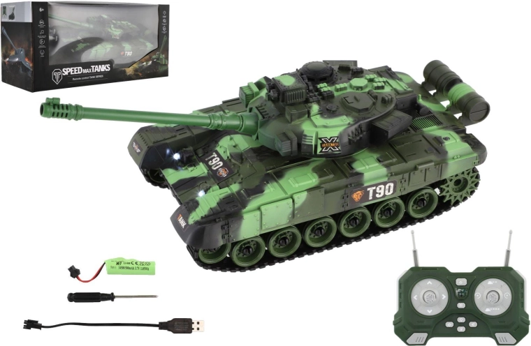 RC távirányítós tank 2,4 GHz-es vezérléssel, fénnyel és hangokkal – 1 db
