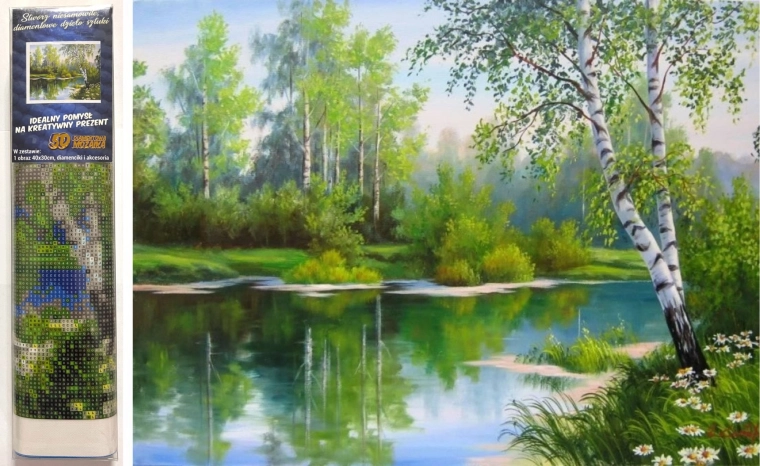 Gyémántfestés Tavaszi táj 30x40 cm