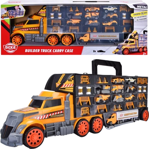 Dickie Toys builder truck carry case – építési teherautó szállító bőrönd kisautóknak 62 cm