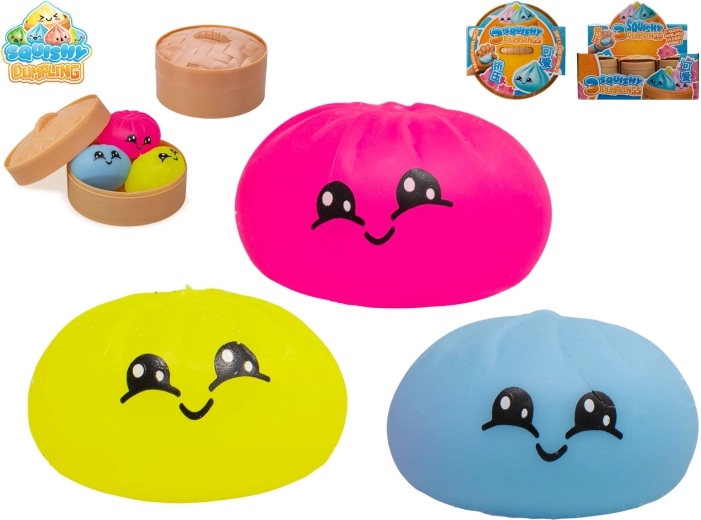 Dumpling – 3 darabos antistressz, nyomkodható cicás játék szett kosárkában
